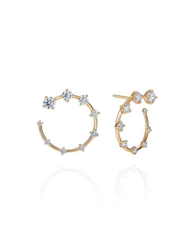 Sequence 18k Diamond Small Circle Earrings